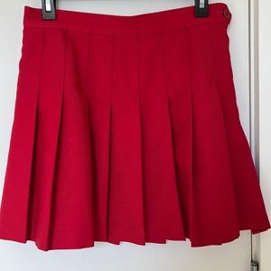 Red American Apparel Pleaded Skirt Sz Large